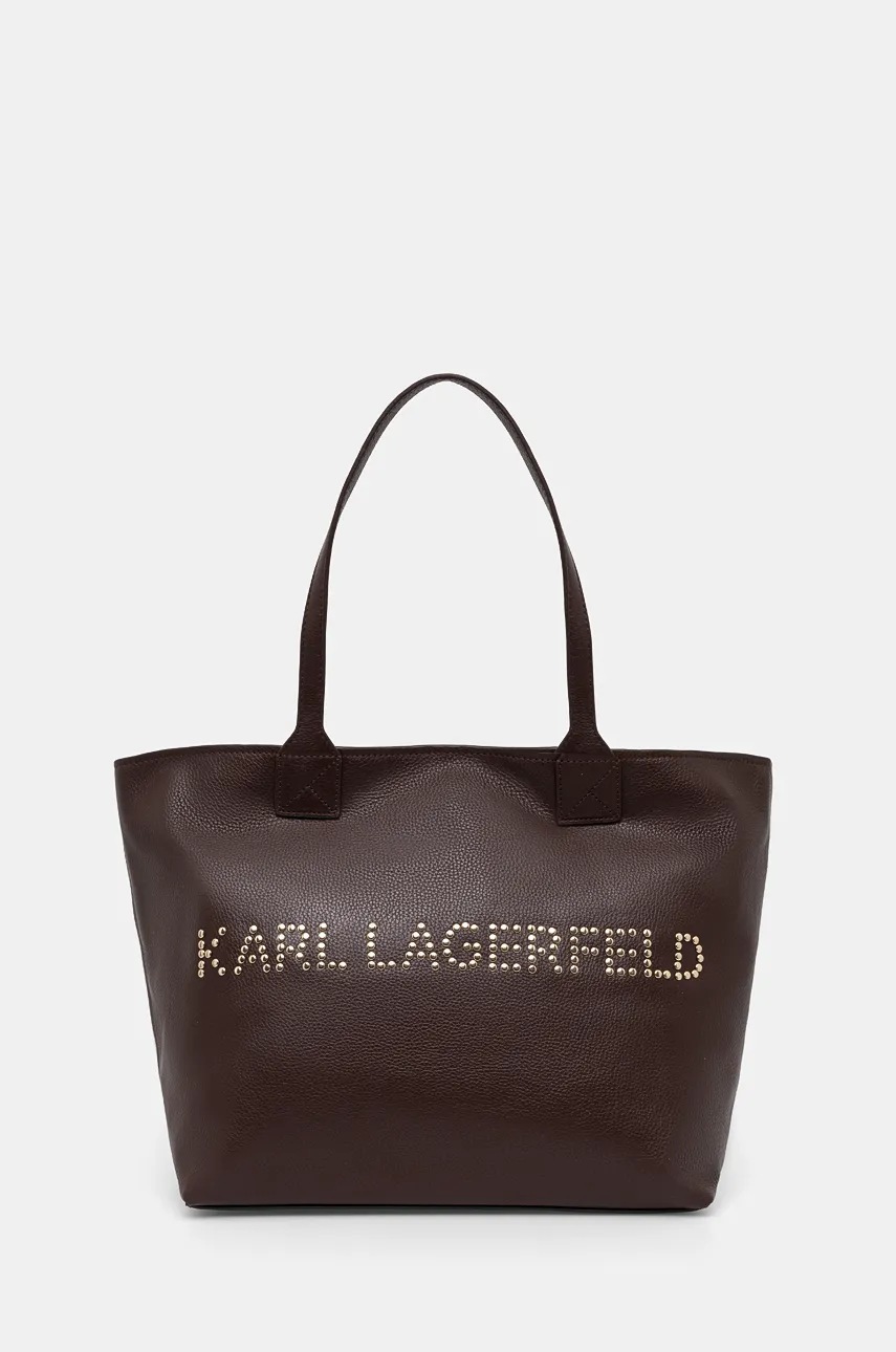 

Кожена чанта Karl Lagerfeld в кафяво 245W3087, Кафяв
