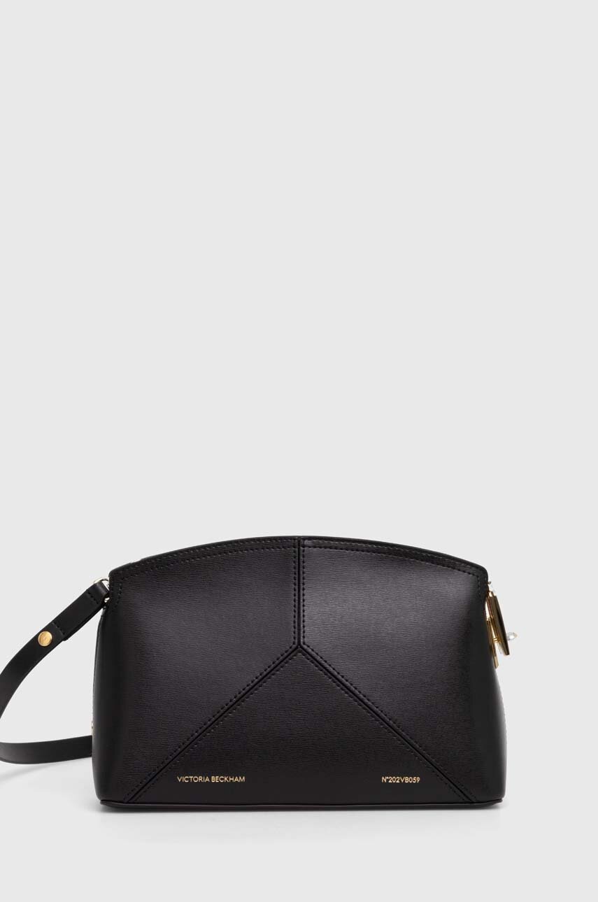 

Кожена чанта Victoria Beckham в черно B324AAC005752A, Черен