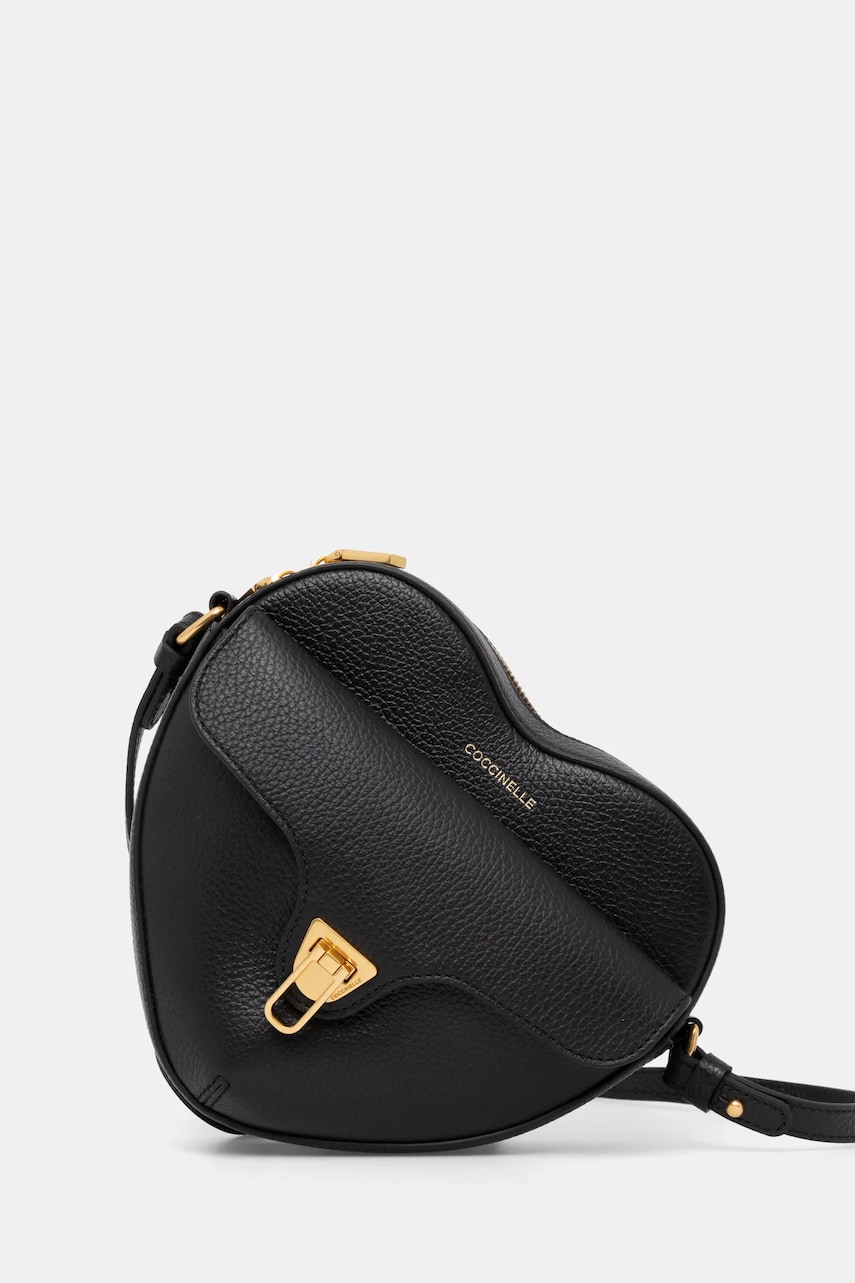 Coccinelle geantă de piele COCCINELLE BEAT SOFT culoarea negru, E1 MF6 55 01 01 Coccinelle geantă de piele COCCINELLE BEAT SOFT culoarea negru, E1 MF6 55 01 01