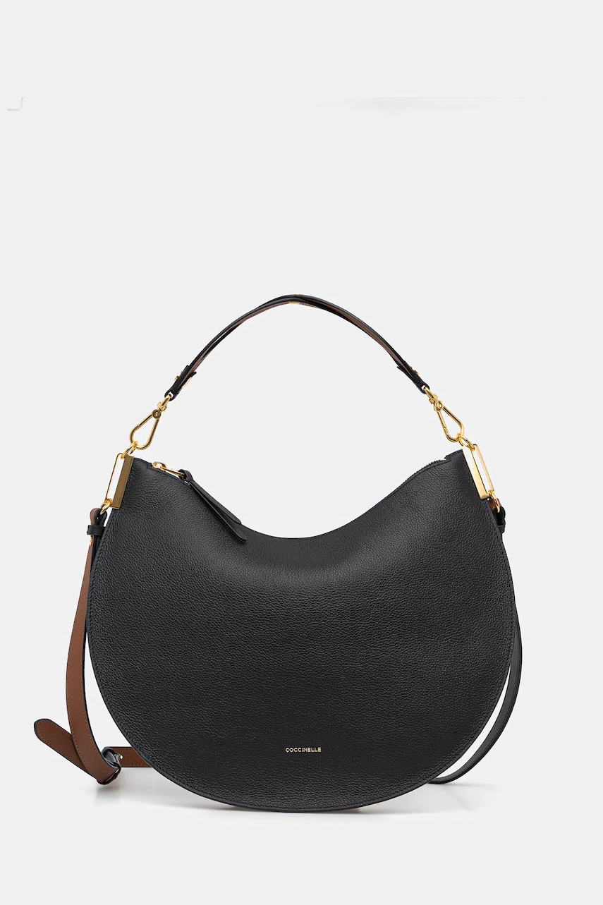 Coccinelle geantă de piele COCCINELLESUNUP culoarea negru, E1 QKF 13 01 01