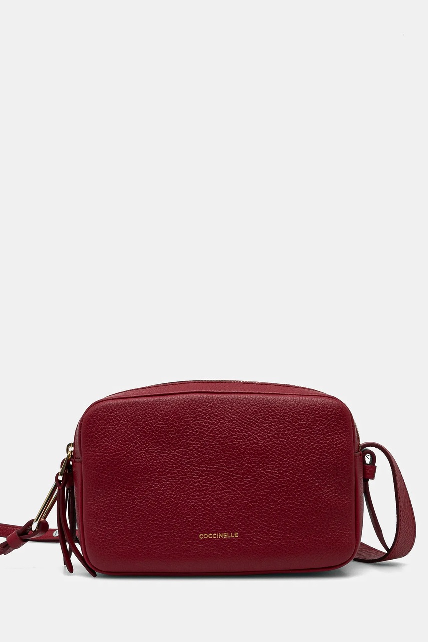 Coccinelle geantă de piele COCCINELLEMALORY culoarea bordo, E1 R1K 15 01 01