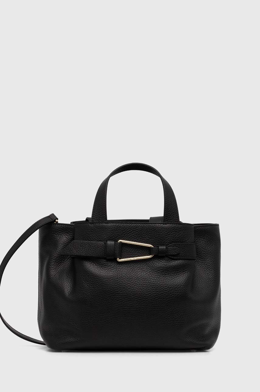 

Кожена чанта Coccinelle COCCINELLEMALORY в черно E1 R1K 18 01 01, Черен