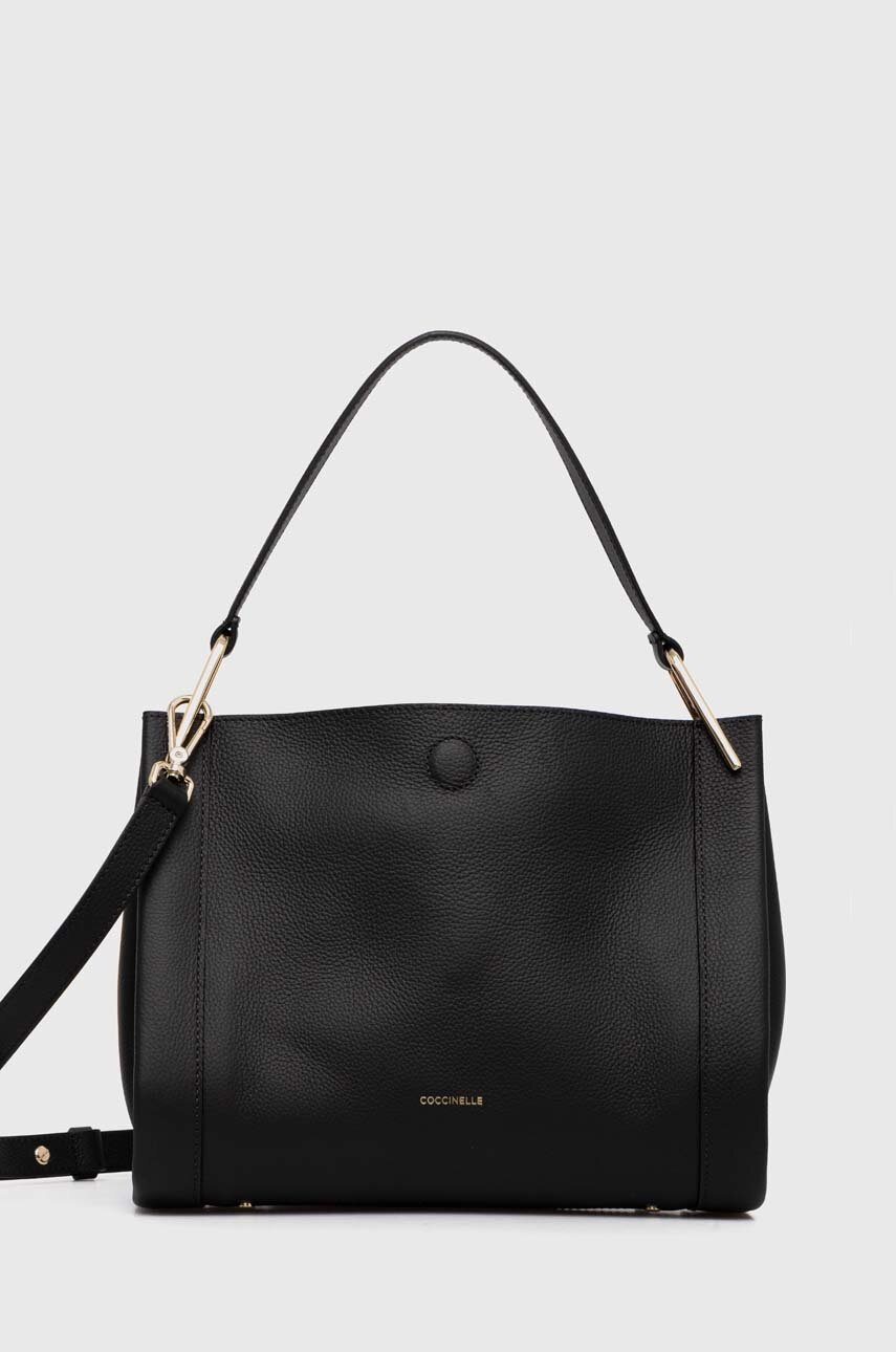 

Кожена чанта Coccinelle COCCINELLEWALLACE в черно E1 R6A 13 03 01, Черен