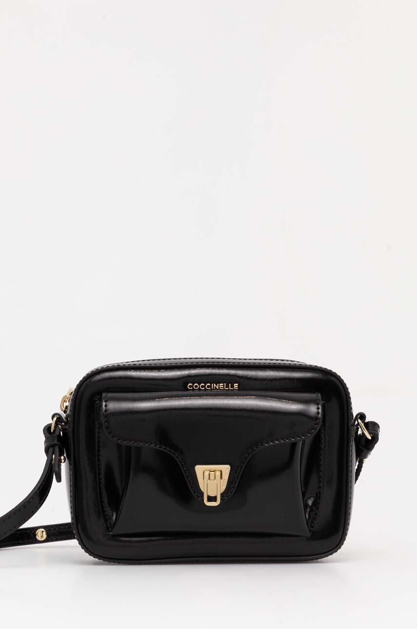 

Кожена чанта Coccinelle COCCINELLE BEAT SHINY CAL в черно E1 R88 55 04 01, Черен
