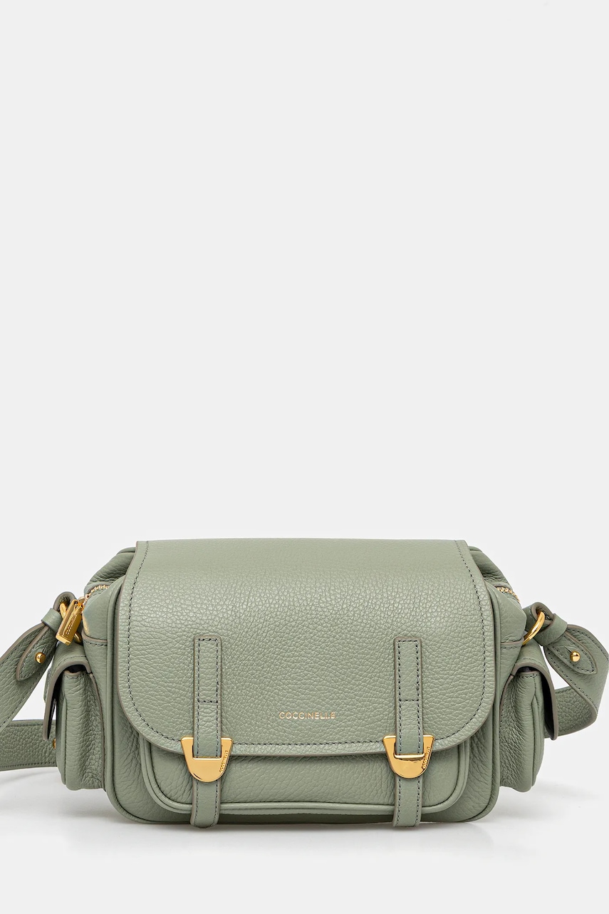 Coccinelle geantă de piele COCCINELLECAMPUS culoarea bej, E1 RFF 15 02 01 Coccinelle geantă de piele COCCINELLECAMPUS culoarea bej, E1 RFF 15 02 01