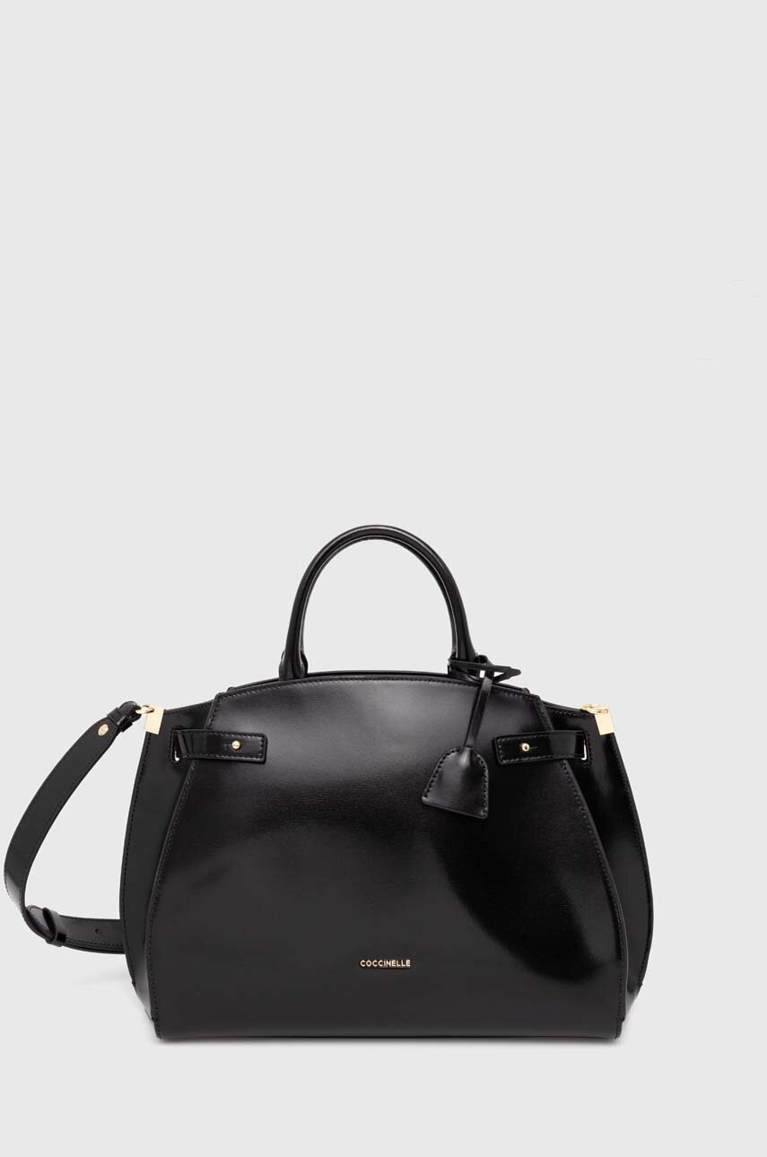 

Кожена чанта Coccinelle COCCINELLEKLICHE SHINY CA в черно E1 RLC 18 02 01, Черен