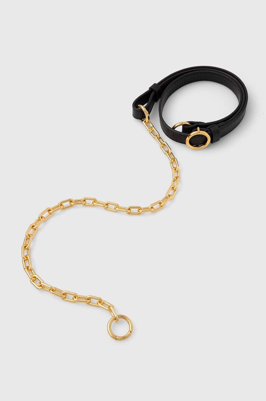 Coccinelle curea din piele pentru geanta COCCINELLEELLIOT culoarea negru, E3 R25 68 01 01