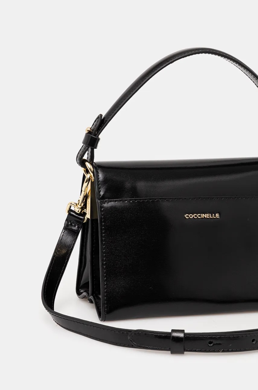 Шкіряна сумочка Coccinelle COCCINELLEBINXIE SHINY CA колір чорний E1 R8B 58 01 01 