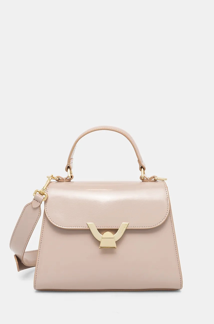 

Кожена чанта Coccinelle COCCINELLEDEW SHINY CALF в бежово E1 RTP 18 01 01, Бежов