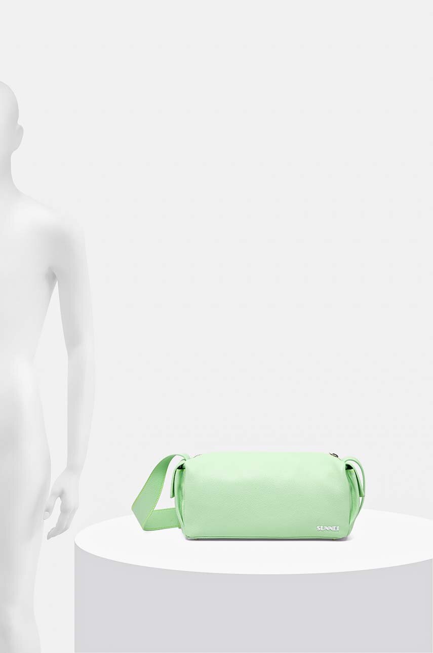 Δερμάτινη τσάντα Sunnei χρώμα: πράσινο, MACCWBAG006 φωτογραφία