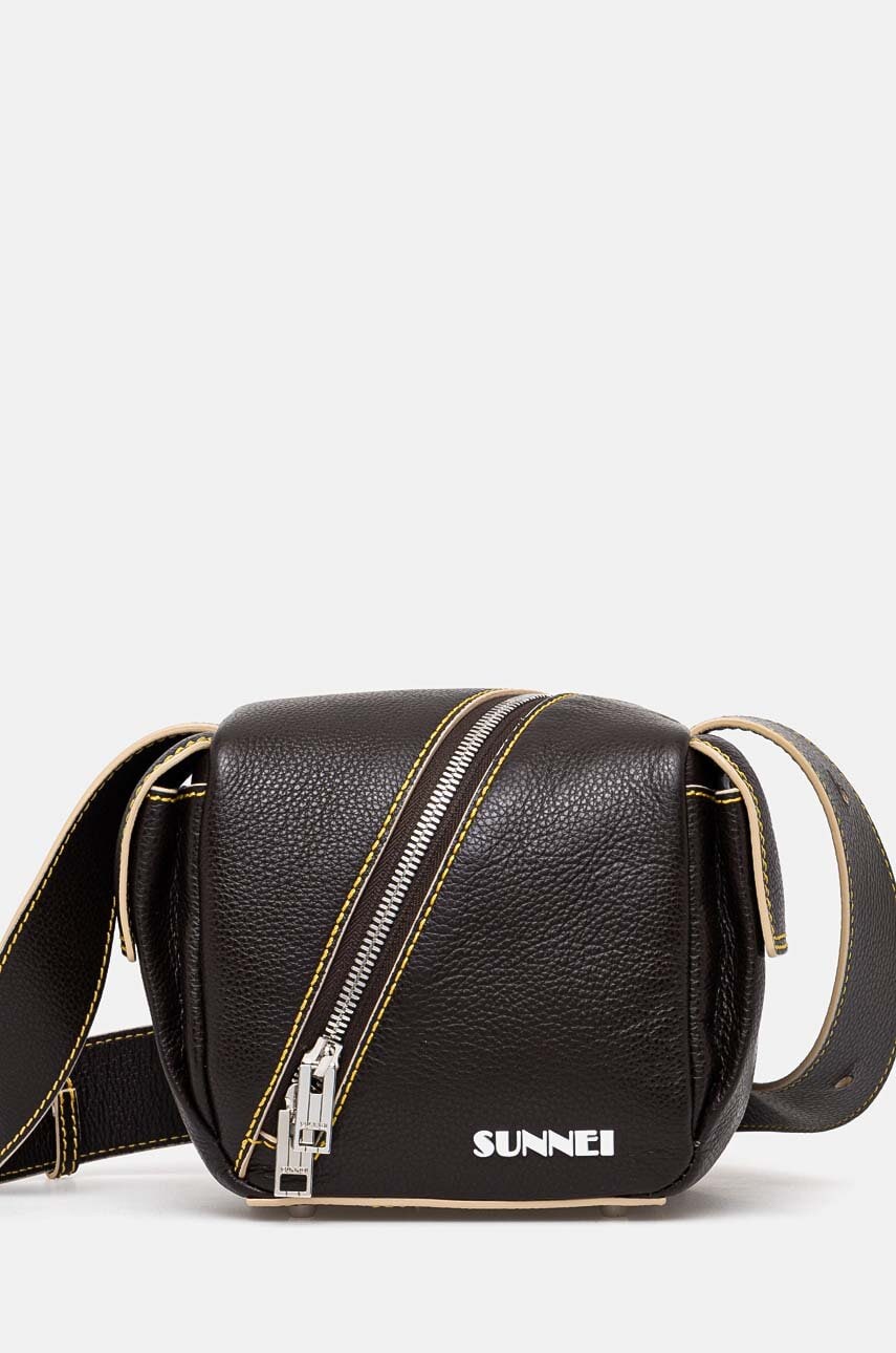 Sunnei poseta de piele culoarea maro, MACCWBAG005