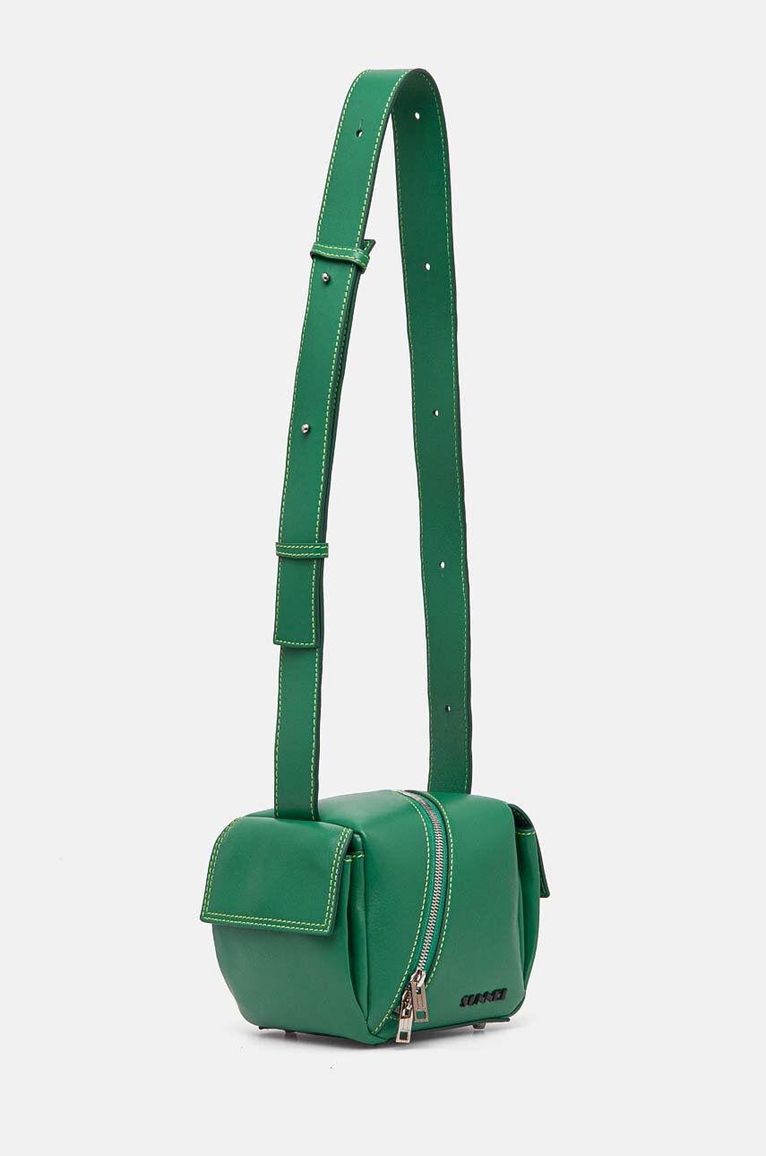 Δερμάτινη τσάντα Sunnei χρώμα: πράσινο, MACCWBAG004 φωτογραφία
