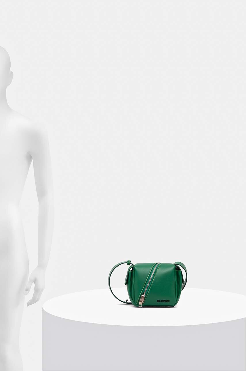 Δερμάτινη τσάντα Sunnei χρώμα: πράσινο, MACCWBAG004 φωτογραφία