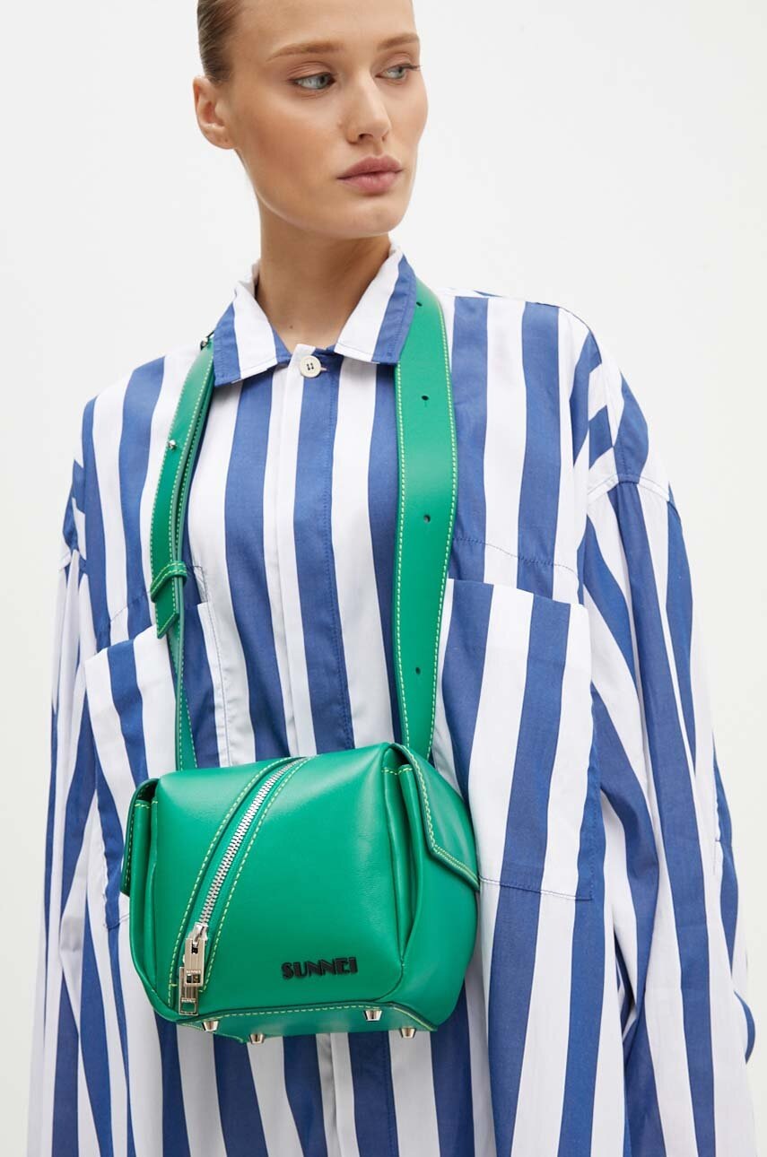 Δερμάτινη τσάντα Sunnei χρώμα: πράσινο, MACCWBAG004 φωτογραφία