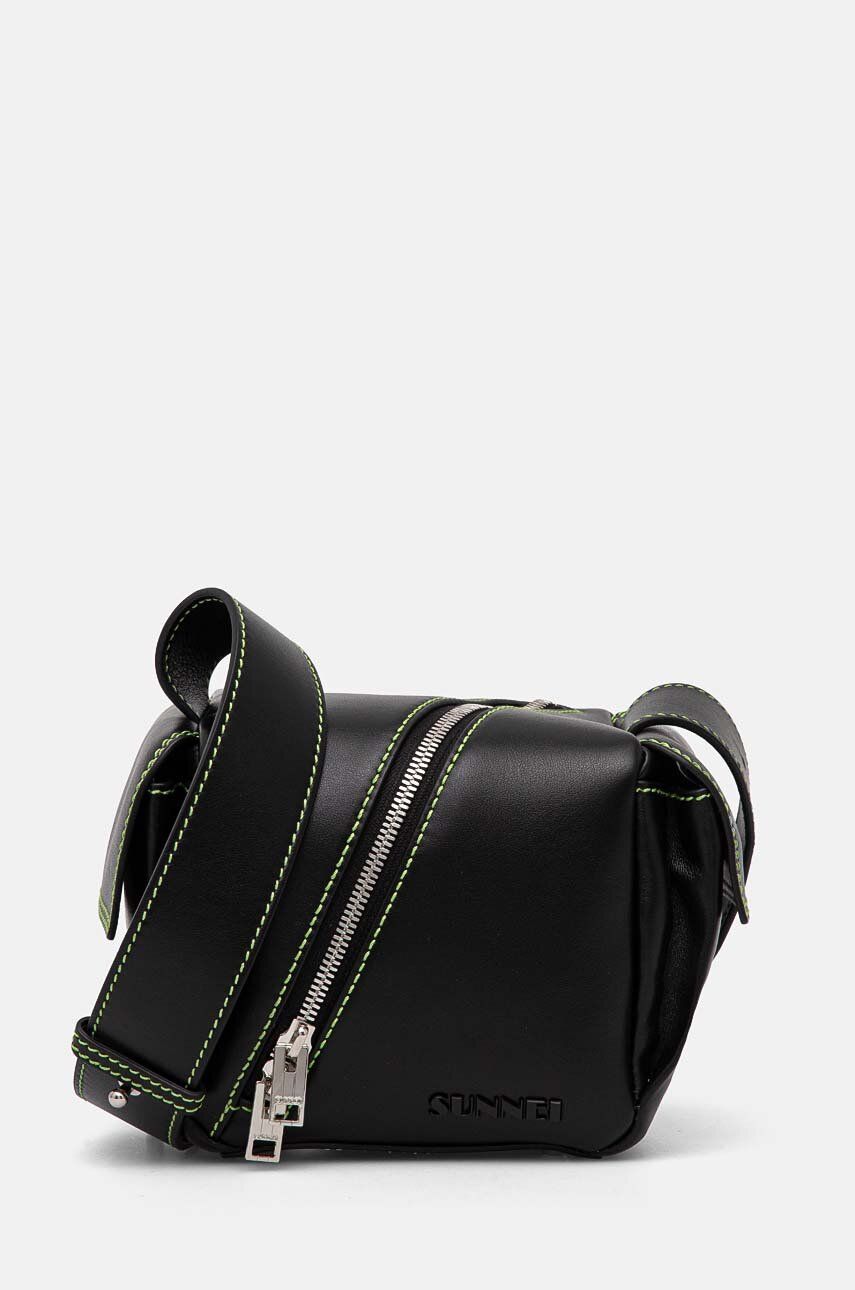 Sunnei poseta de piele culoarea negru, MACCWBAG004