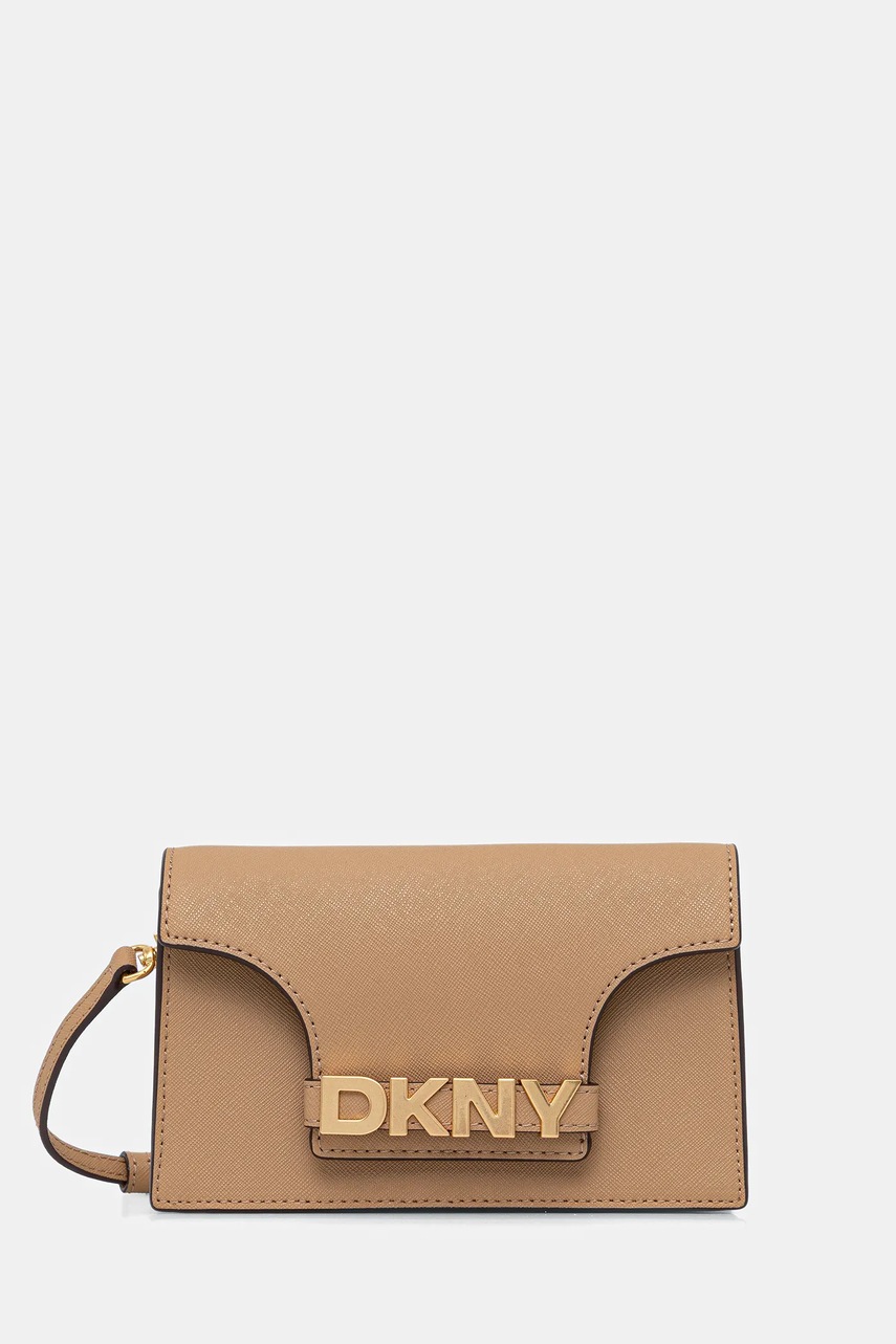 Dkny poșetă de piele culoarea bej, R435OG58