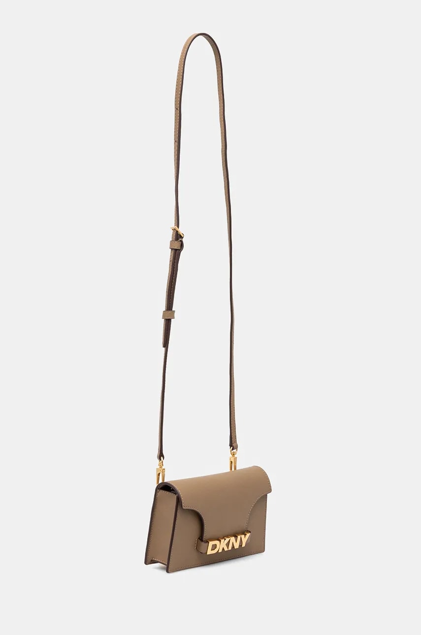 Кожаная сумочка Dkny цвет бежевый R435OG58 Кожаная сумочка Dkny цвет бежевый R435OG58