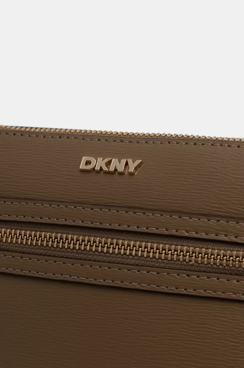 Δερμάτινη τσάντα Dkny χρώμα: πράσινο, R42EKE17 φωτογραφία