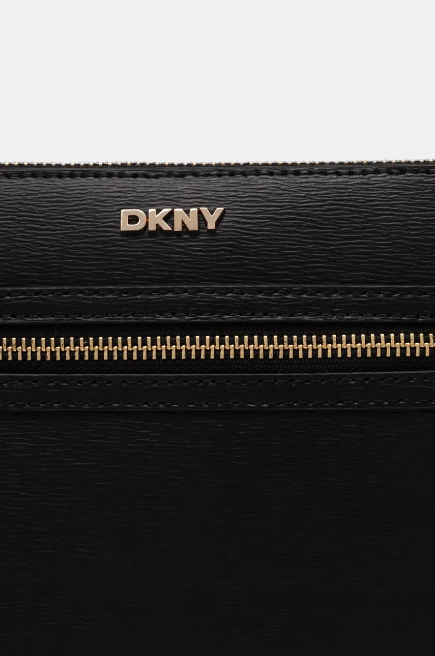 Δερμάτινη τσάντα Dkny χρώμα: μαύρο, R42EKE17 φωτογραφία