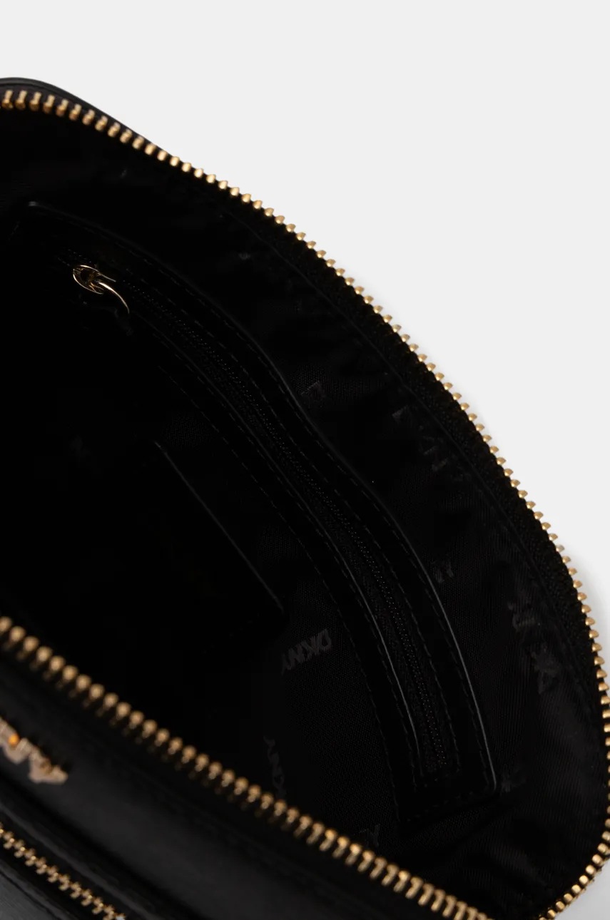 Δερμάτινη τσάντα Dkny χρώμα: μαύρο, R42EKE17 φωτογραφία