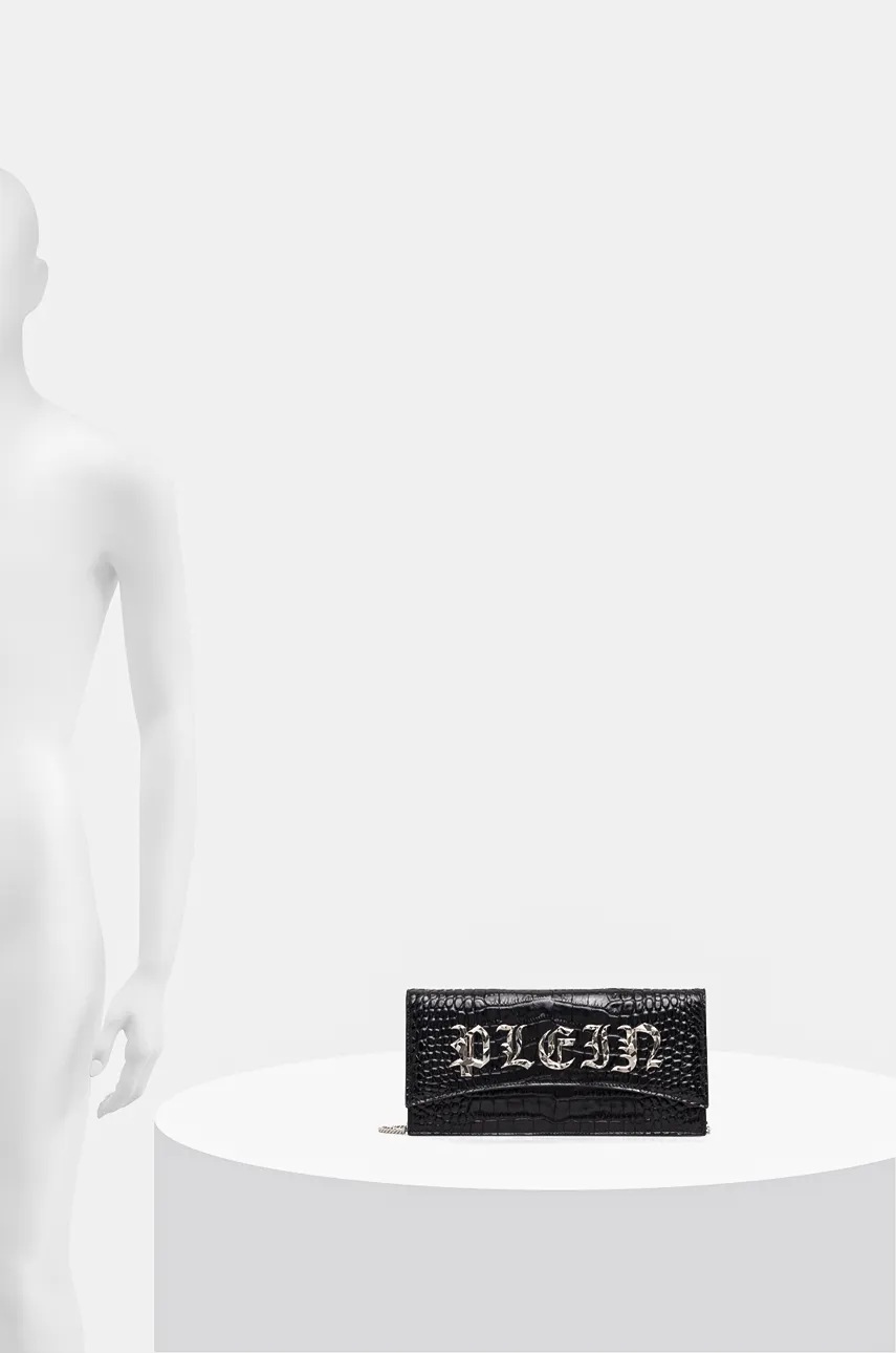 Δερμάτινη τσάντα Philipp Plein χρώμα: μαύρο, FADA WBA2000 PLE010N φωτογραφία