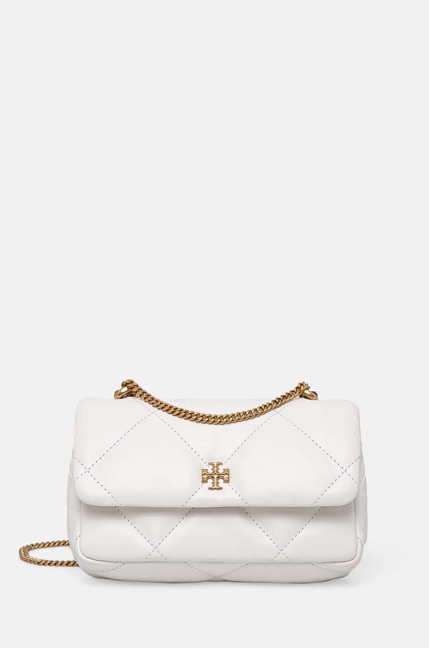 

Кожена чанта Tory Burch Kira Diamond в бяло 154710, Бял