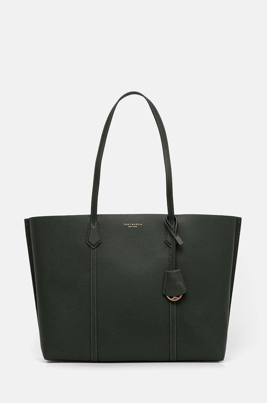 

Кожена чанта Tory Burch Perry Triple-Compartment в зелено 158531, Зелен