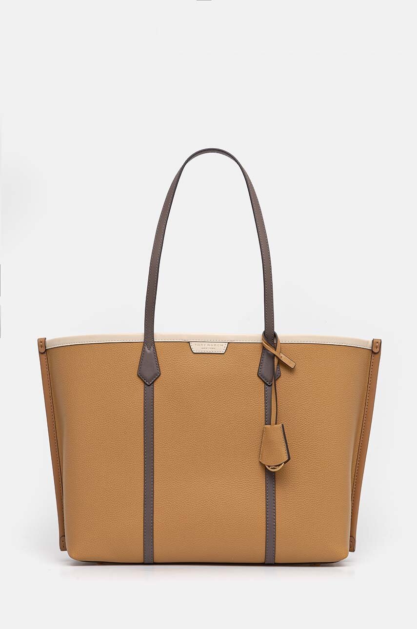 

Кожена чанта Tory Burch Perry Color-Block в бежово 161435, Бежов