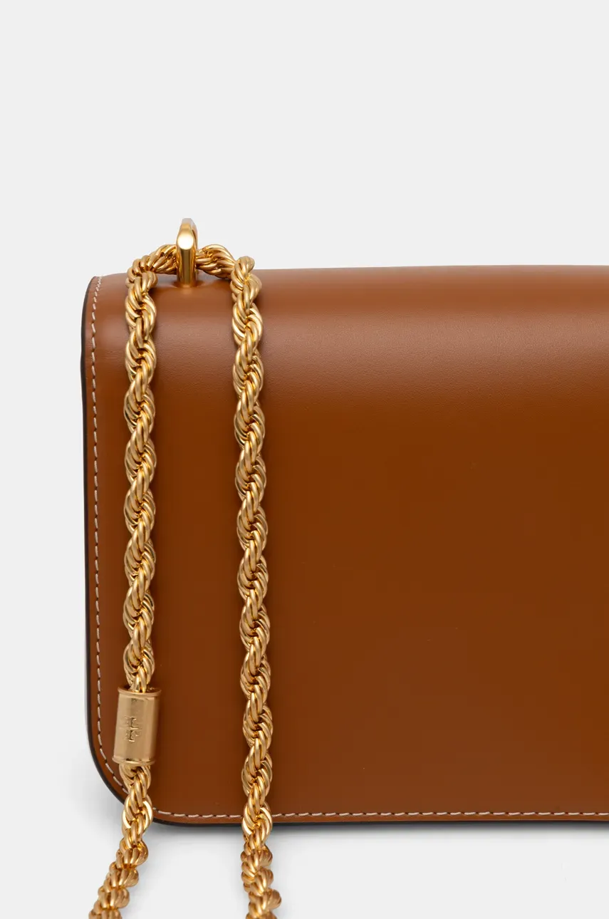 Кожаная сумочка Tory Burch Eleanor цвет коричневый 73589 Кожаная сумочка Tory Burch Eleanor цвет коричневый 73589