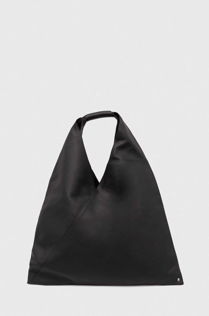 MM6 Maison Margiela poseta de piele culoarea negru, S54WD0039