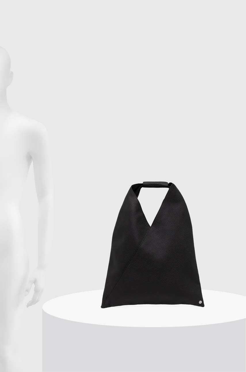 Δερμάτινη τσάντα MM6 Maison Margiela χρώμα: μαύρο, S54WD0043 φωτογραφία