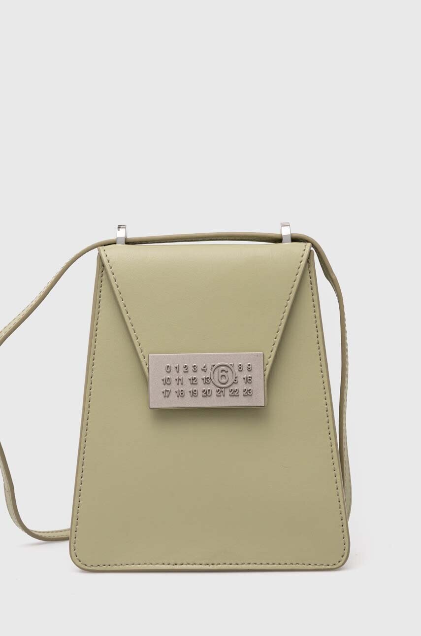 MM6 Maison Margiela poseta de piele culoarea verde, SB5WG0018
