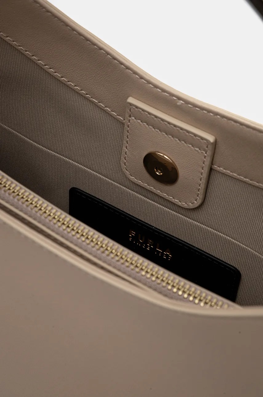 Δερμάτινη τσάντα Furla χρώμα: μπεζ, WB01246.BX2045.8E000 φωτογραφία