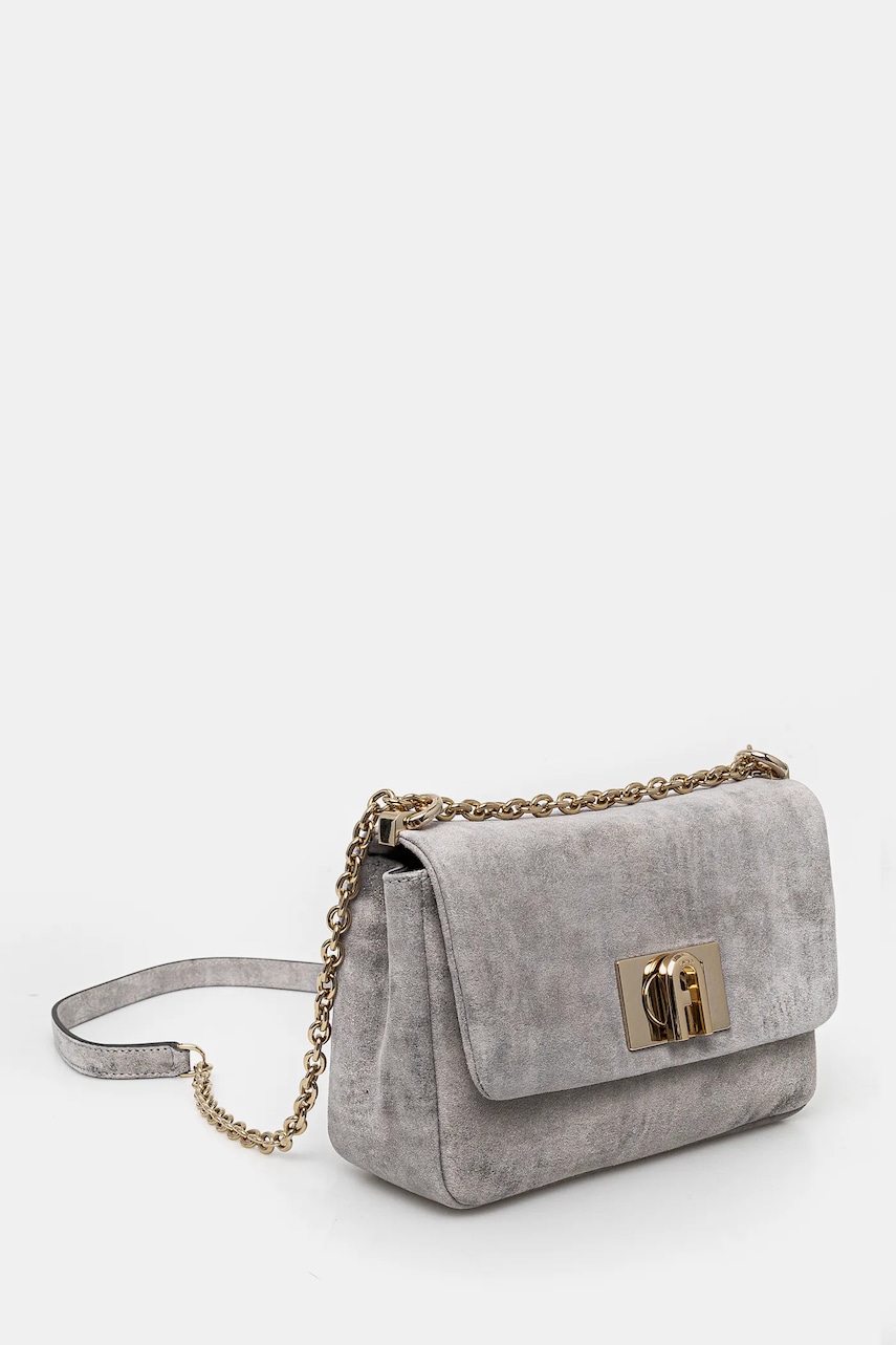 Замшевая сумочка Furla цвет серый BAFKACO.BX3355.Y3000 Замшевая сумочка Furla цвет серый BAFKACO.BX3355.Y3000