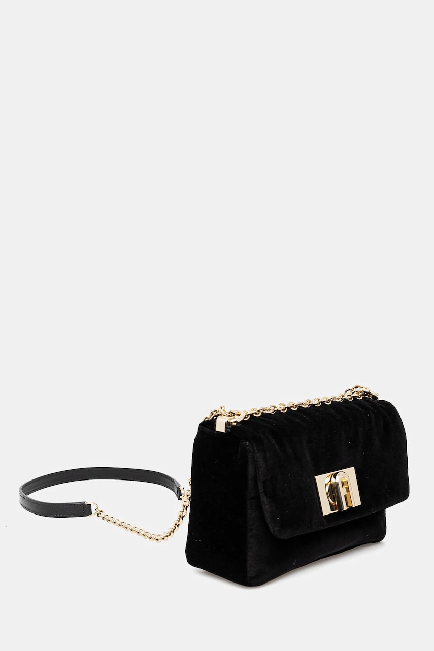 Сумочка из велюра Furla цвет чёрный BAFKACO.BX3356.O6000 Сумочка из велюра Furla цвет чёрный BAFKACO.BX3356.O6000
