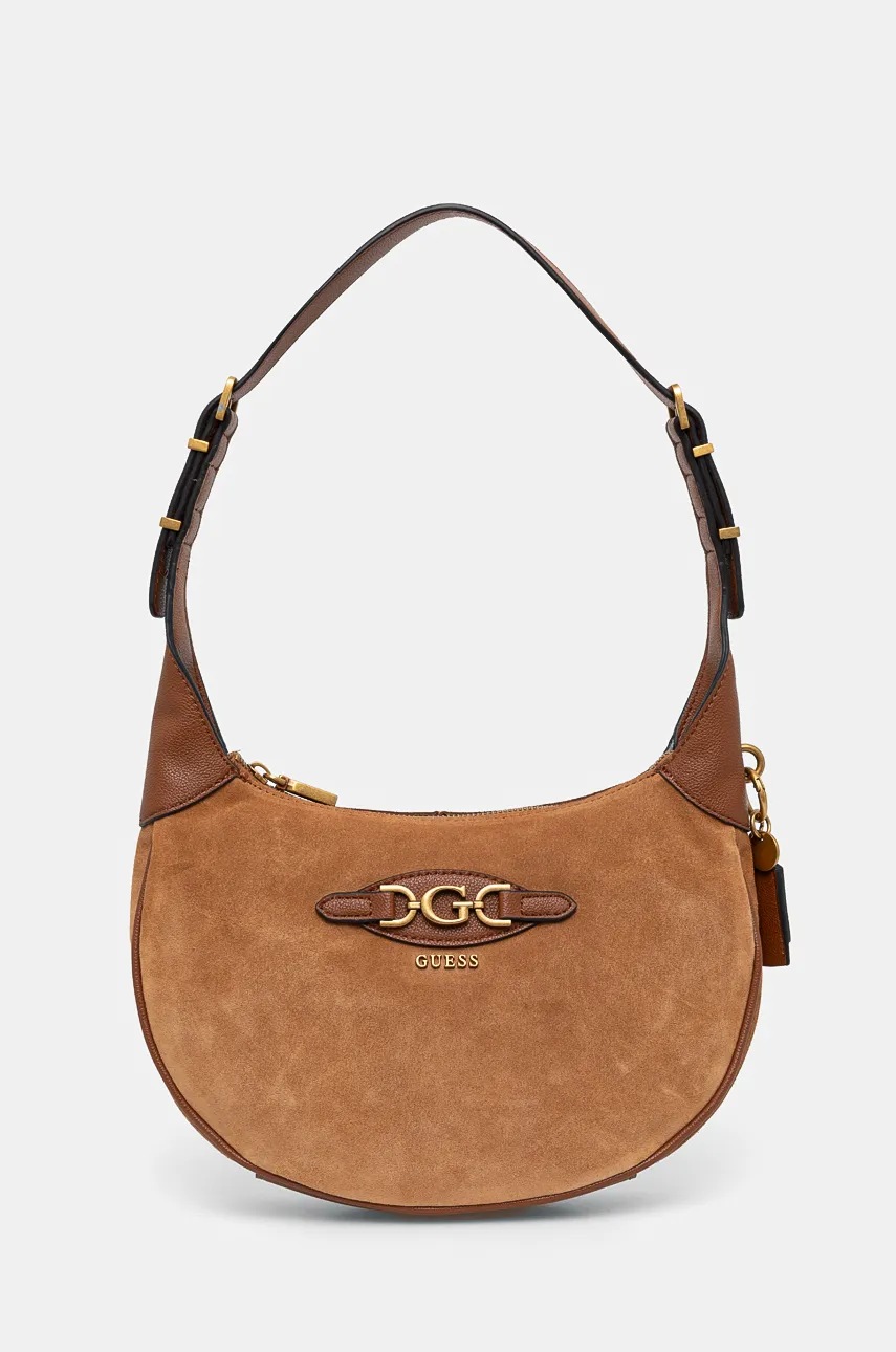 

Велурена чанта Guess MALVA в кафяво HWSB94 94030, Кафяв