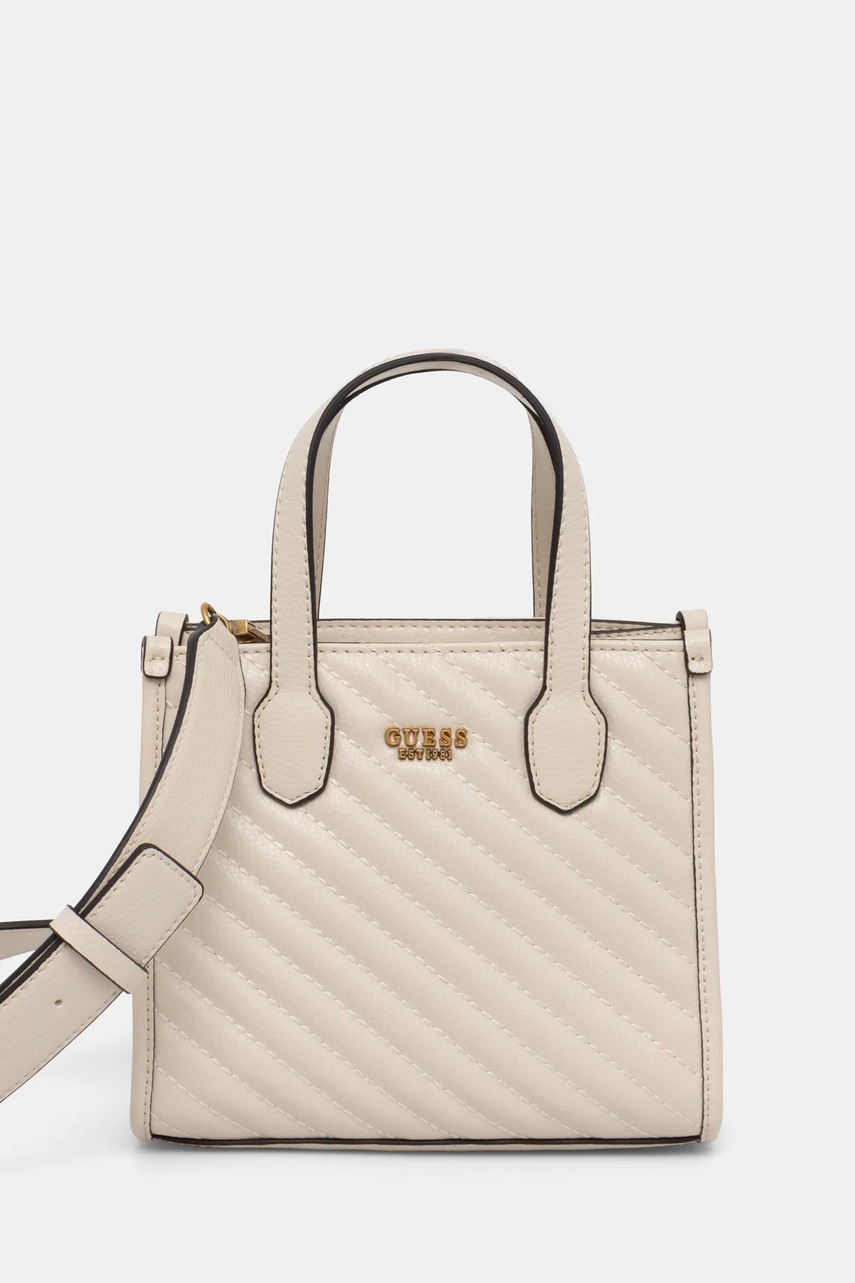 

Чанта Guess SILVANA в бяло HWQV86 65770, Бежов
