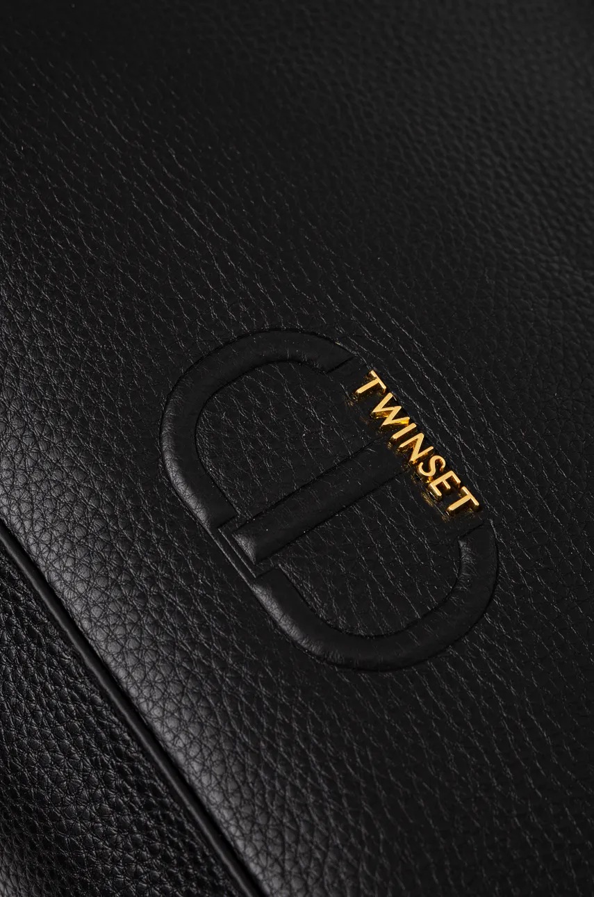 Шкіряна сумочка Twinset колір чорний 242TD8362 