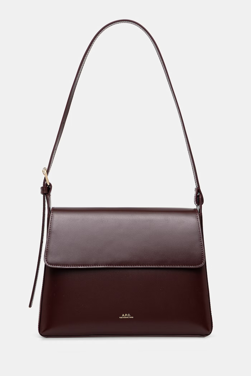 A.P.C. poșetă de piele sac virginie flap