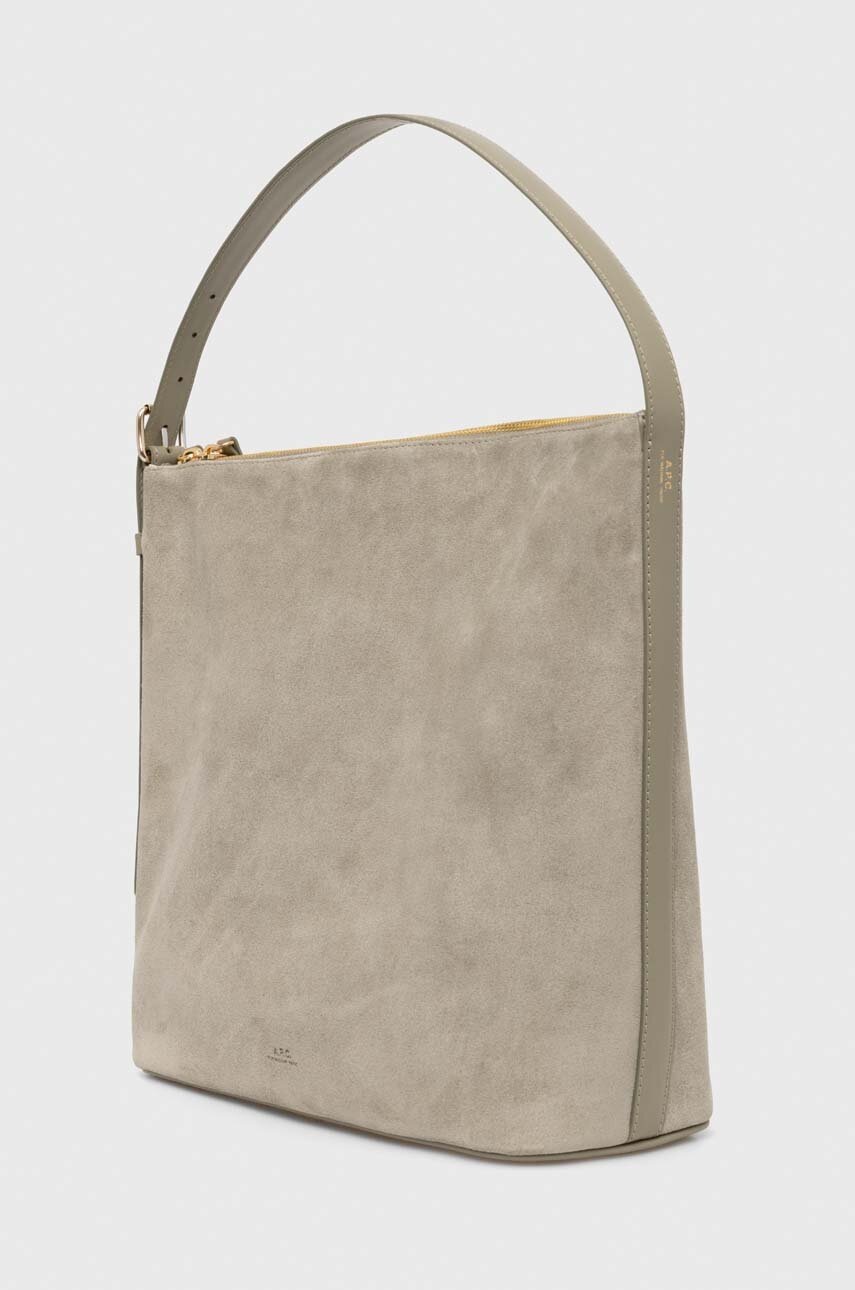 Τσάντα σουέτ A.P.C. sac vera χρώμα: πράσινο, PXCAL.F61902 φωτογραφία