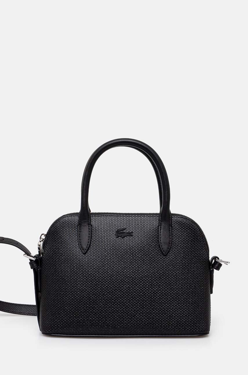 Lacoste poseta de piele culoarea negru, NF3723KL