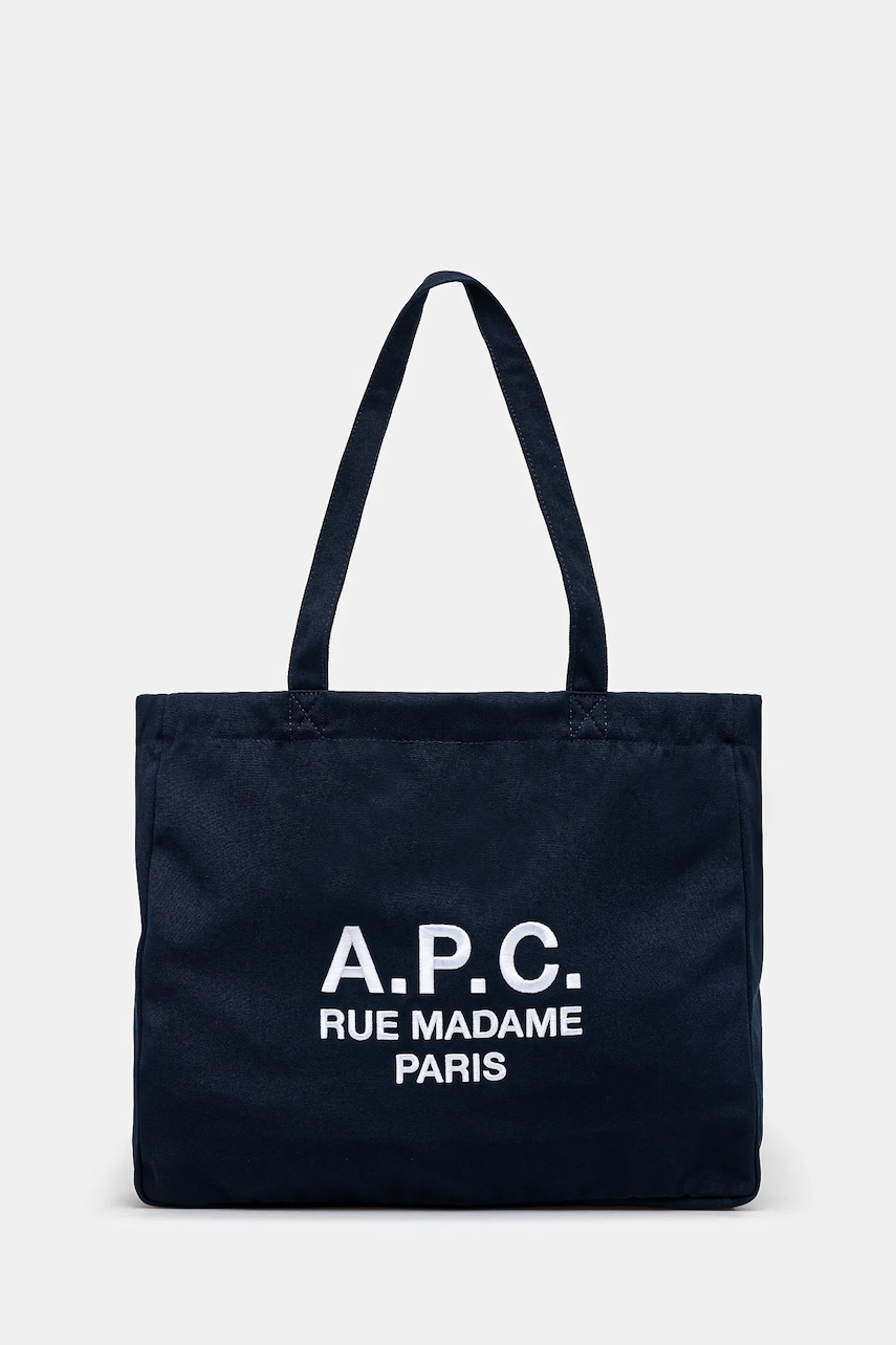 A.P.C. poseta Shopping Diane Rue Madame culoarea albastru marin, PSAJS-M61938