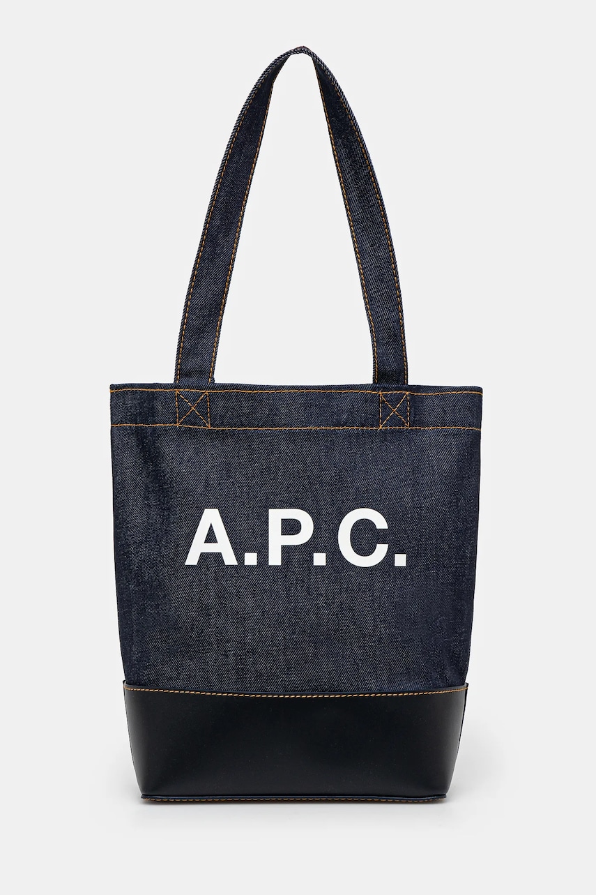 A.P.C. poseta Tote Axel Small culoarea albastru marin, CODDP-M61568