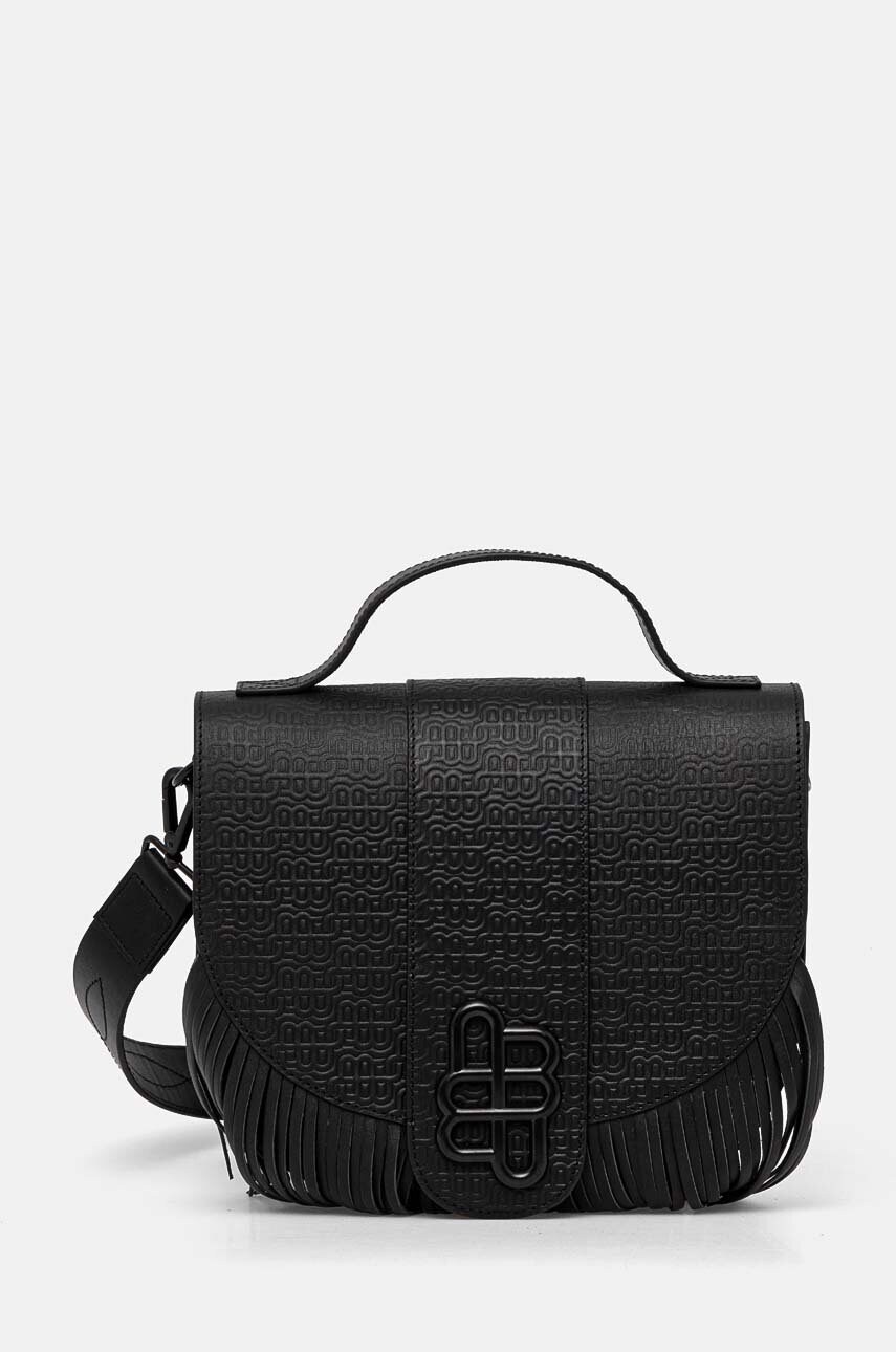 MUNTHE poseta de piele TUXAS culoarea negru, 243192024351