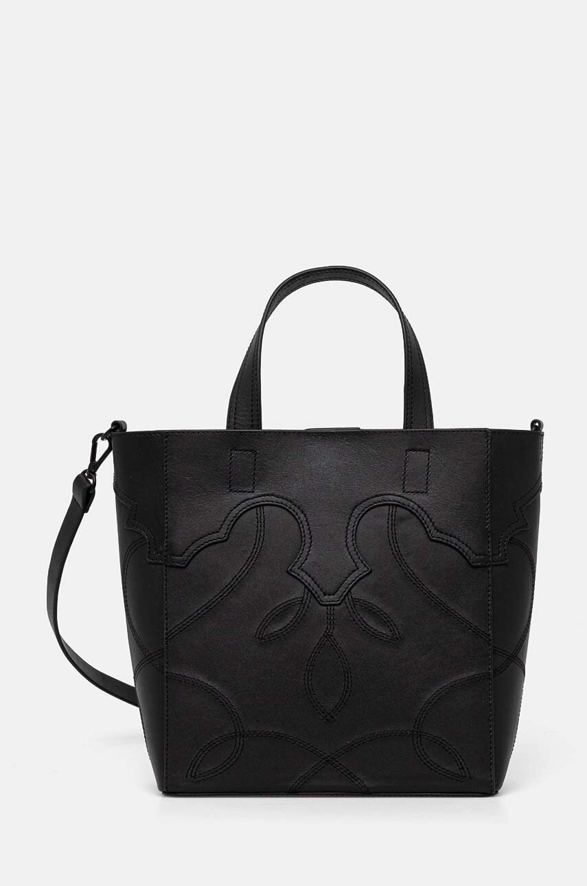 MUNTHE poseta de piele ESTELLA culoarea negru, 243192124351 MUNTHE poseta de piele ESTELLA culoarea negru, 243192124351