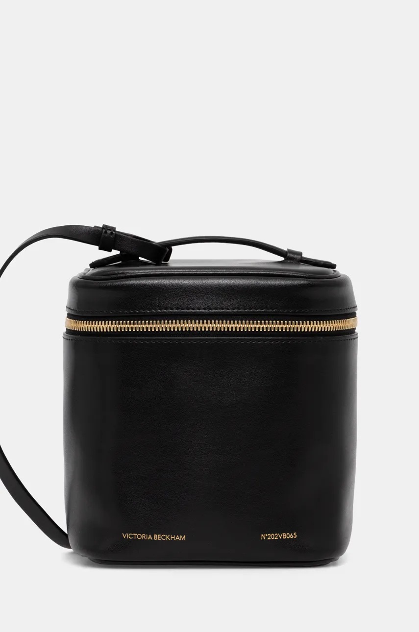 

Кожена чанта Victoria Beckham в черно B424AAC005968A, Черен