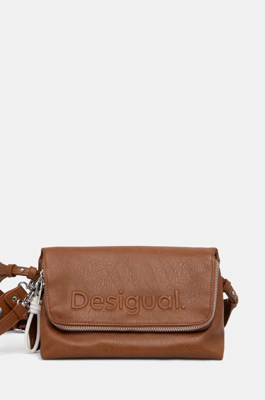 Desigual poseta HALF LOGO VENECIA 3.0 culoarea maro, 24WAXP42