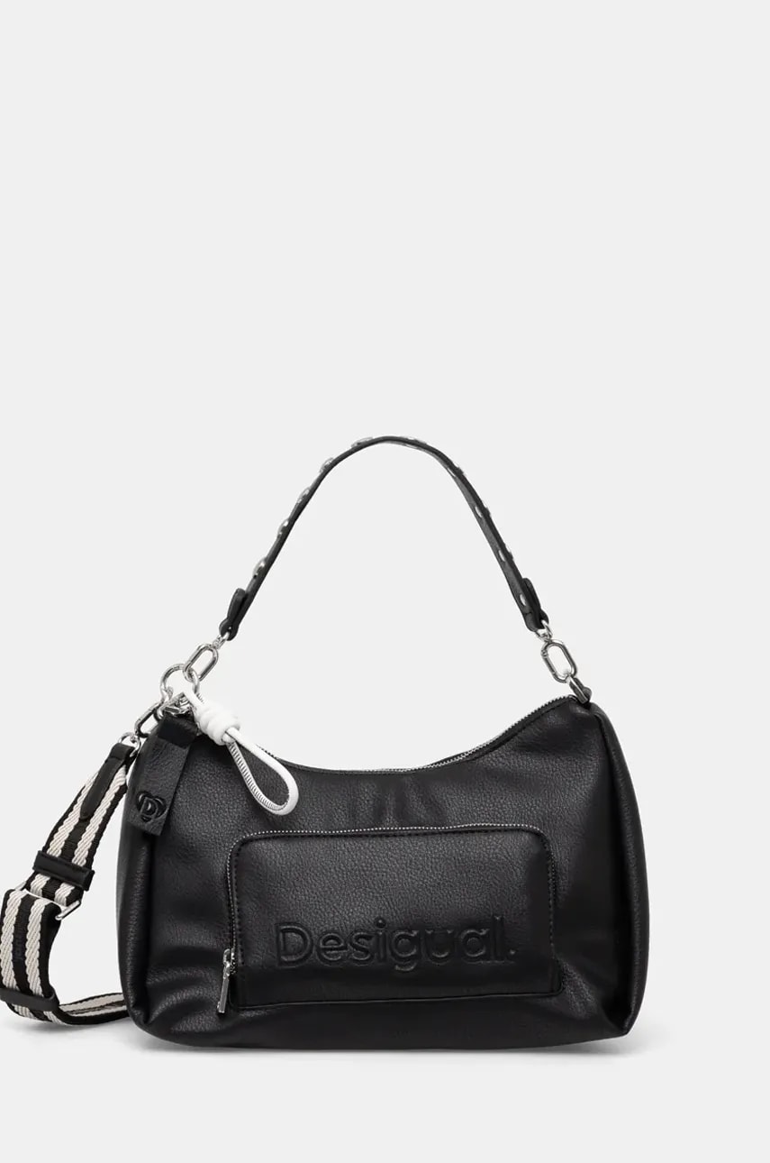 Desigual poseta HALF LOGO MAYARI MAXI culoarea negru, 24WAXP97