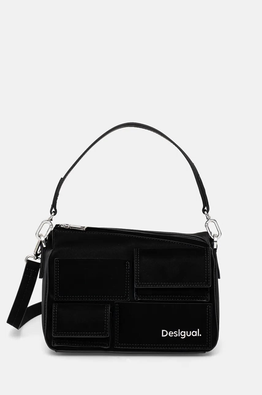 Desigual poseta POCKET FACE PHUKET MI culoarea negru, 24WAXP08