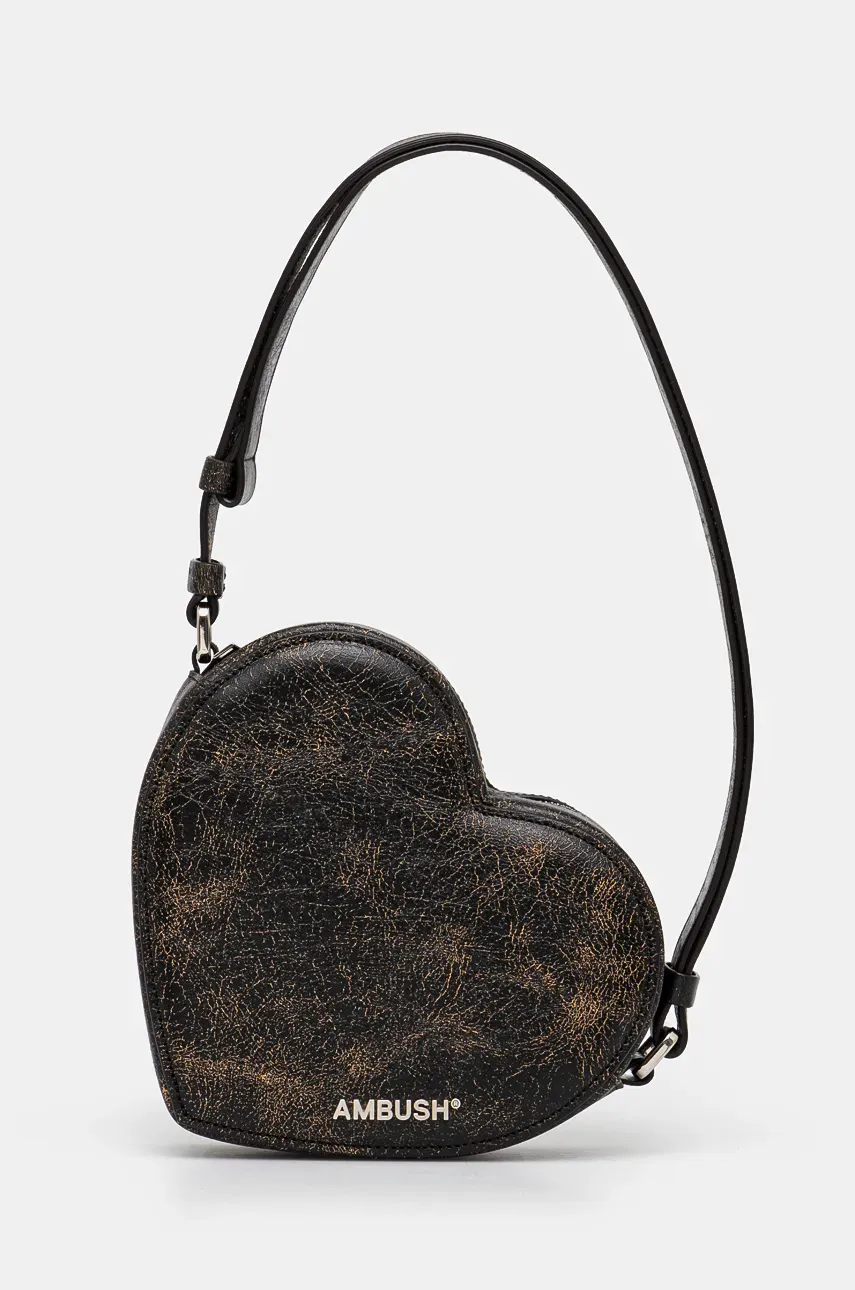 AMBUSH poseta Crackle Heart Shoulder Bag culoarea negru, BWNN006F24LEA0011000